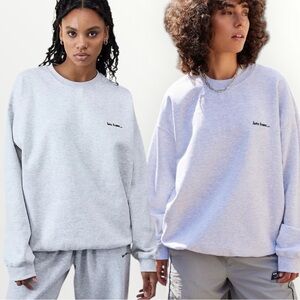 iets frans... Urban Outfitters Grey Embroidered Logo Crewneck Sweatshirt